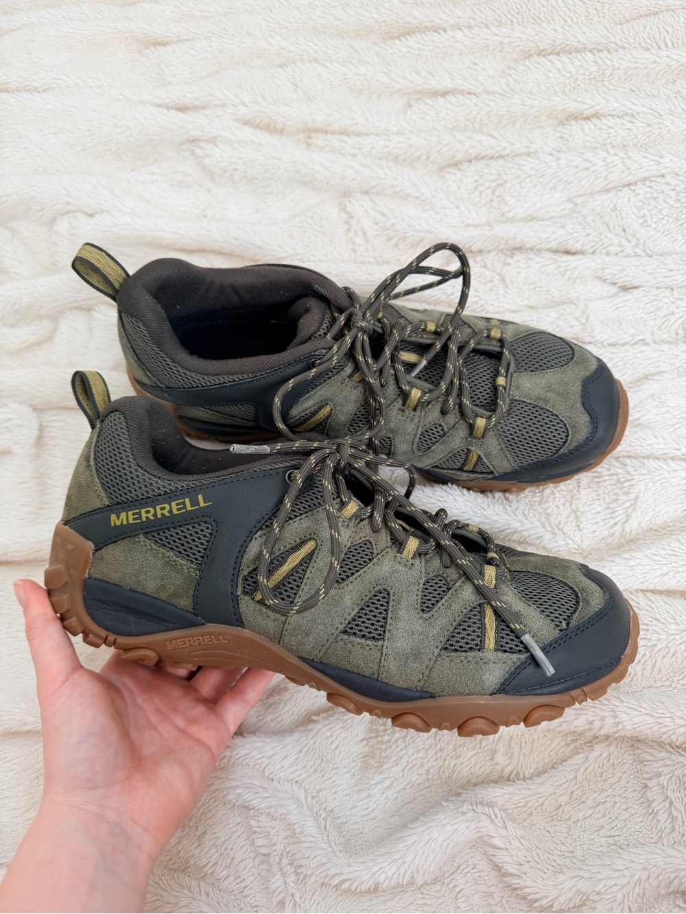 Merrell Deverta 2 hiking shoes men’s suede/mesh olive/moss Sz 11